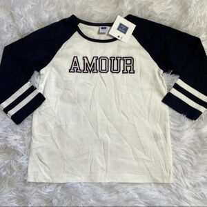 New Janie and Jack Long Sleeve Raglan Tee Shirt Amour Size 4